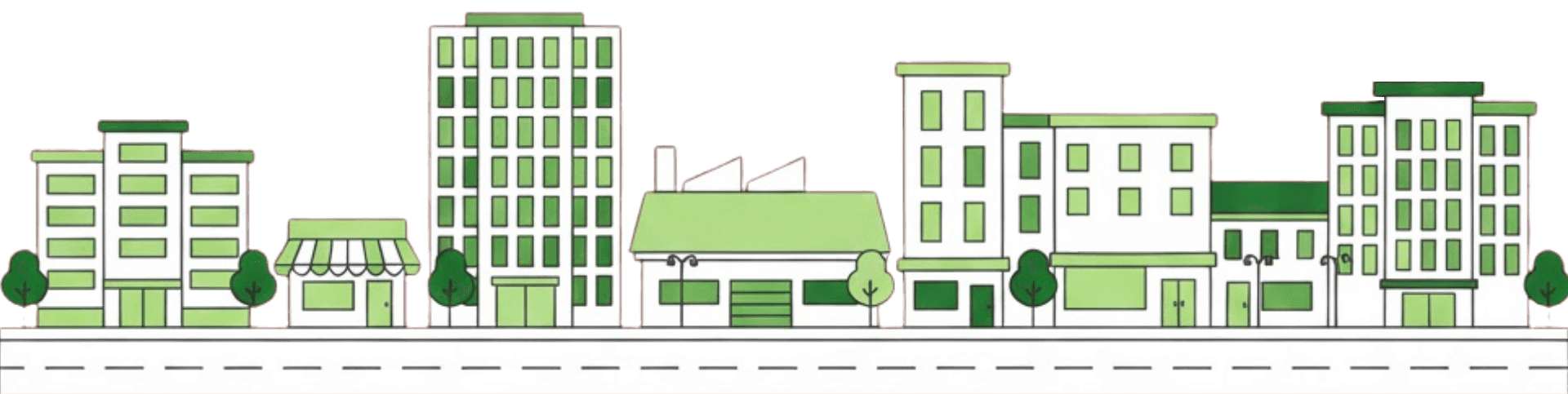 Commercial real estate cityscape
